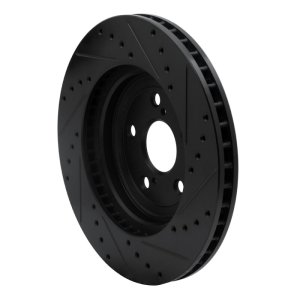 Lexus RX350 Brake Rotor (1) - Front Left - R1 Concepts - Drilled & Slotted - Black - `04-`09